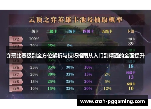 夺冠比赛级别全方位解析与技巧指南从入门到精通的全面提升